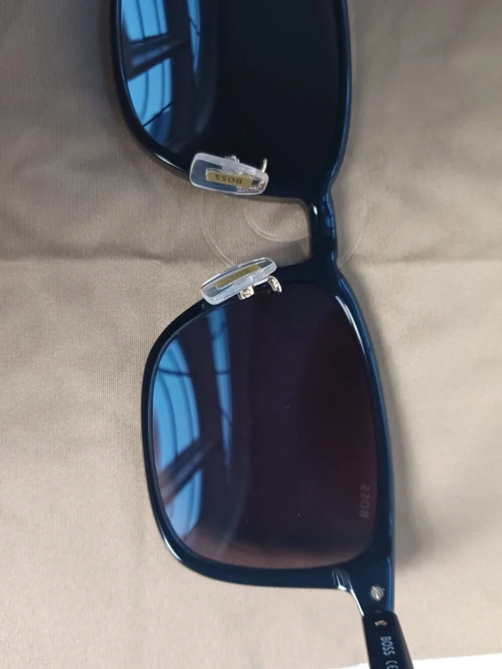 Hugo Boss Sunglasses BOSS 1406/F/SK 02M2 IR Black Gold Men Luxury Square NIB 57m